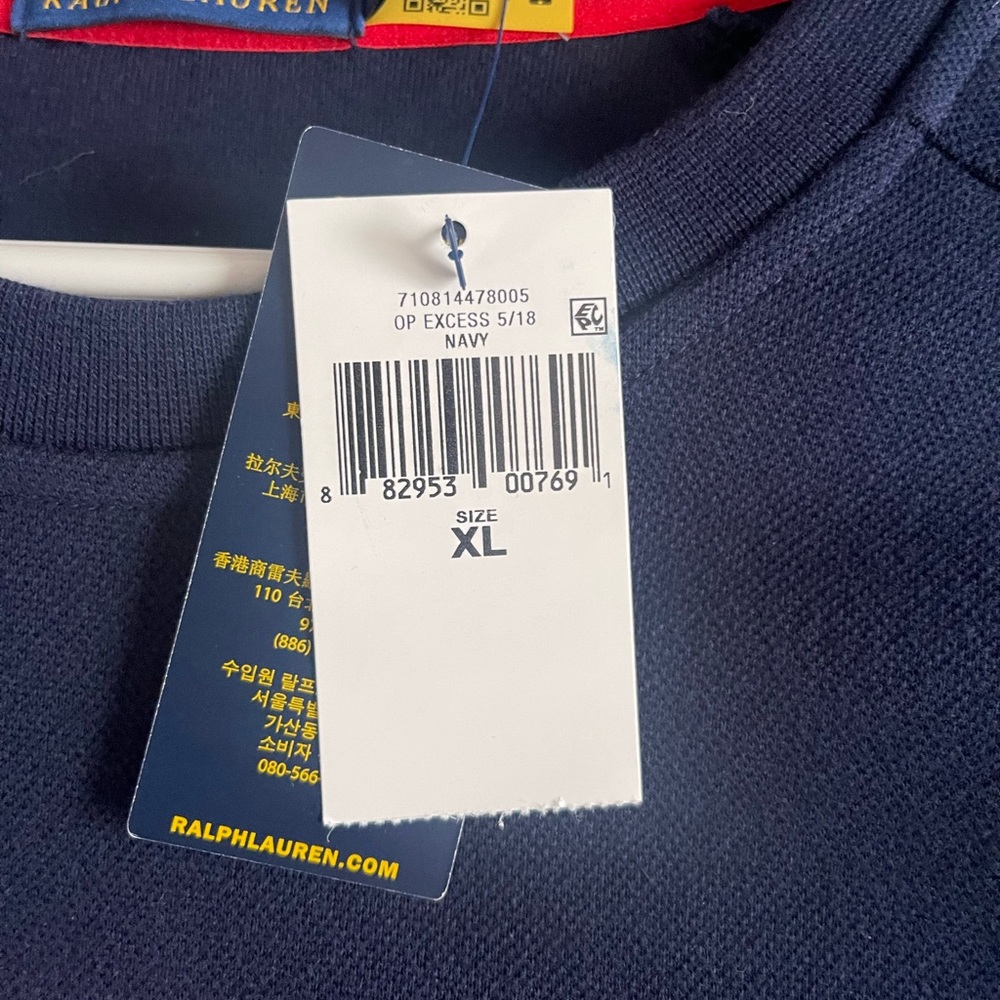 Ralph Lauren Men's Navy Sweatshirt with Red Accents - Picture 3 of 3